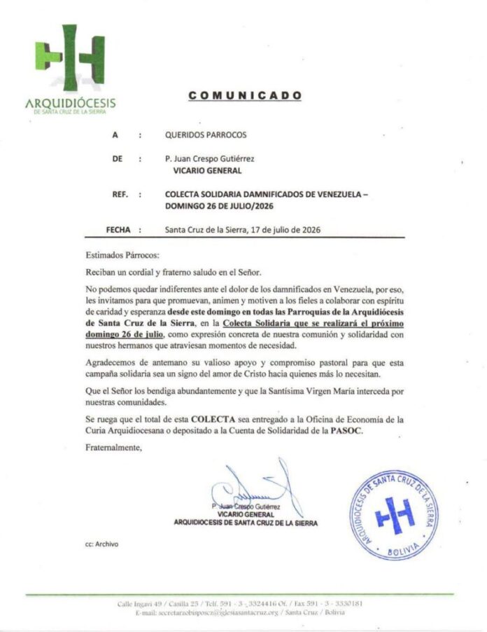 colecta a favor de los damnificados por el terremoto de Venezuela